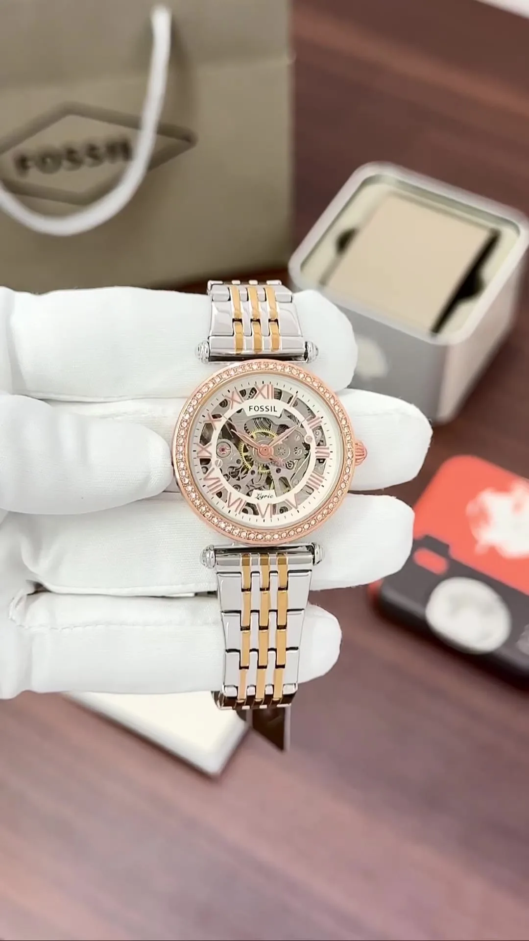 Fossil Lyric Automatic in gold — MatzHub watches